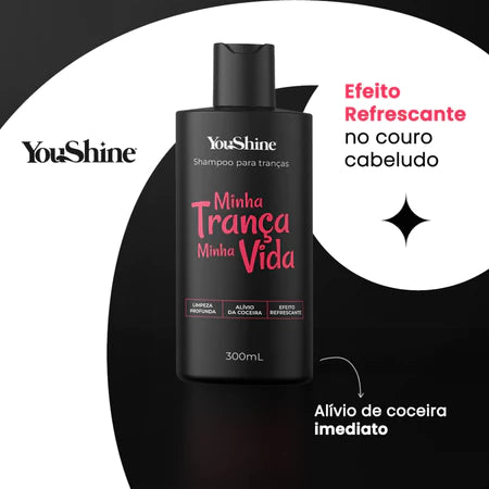 Shampoo Para Tranças Minha Trança Minha Vida 300mL YouShine Box Braid Baby Hair Nagô Boxeadora
