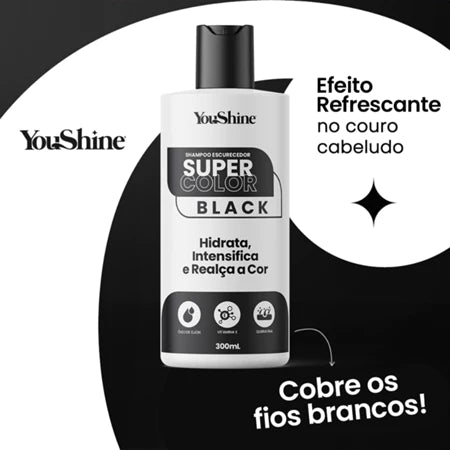 Combo Tonalizante Máscara + Shampoo Super Color YouShine 300ml Efeito Natural Cobre Cabelos Brancos