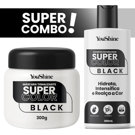 Combo Tonalizante Máscara + Shampoo Super Color YouShine 300ml Efeito Natural Cobre Cabelos Brancos