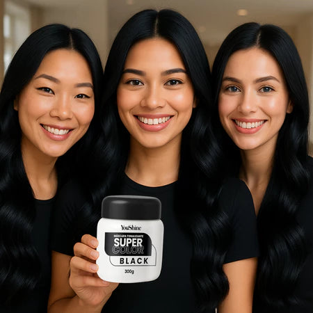Combo Tonalizante Máscara + Shampoo Super Color YouShine 300ml Efeito Natural Cobre Cabelos Brancos