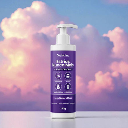 Creme AntiEstrias Removedor de Estrias e Flacidez YouShine 250g com Colágeno e Elastina Ação Rápida