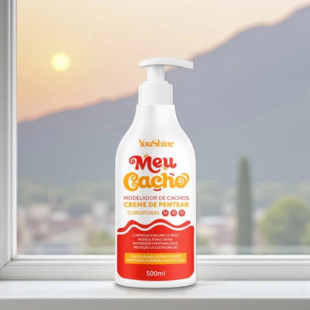 Creme De Pentear Meu Cacho Modelador de Cachos YouShine 500mL Definição Hidratação Encaracolando