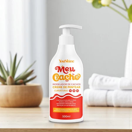 Creme De Pentear Meu Cacho Modelador de Cachos YouShine 500mL Definição Hidratação Encaracolando