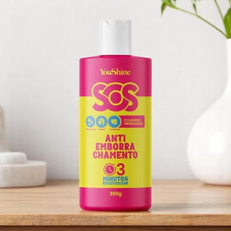 SOS Antiemborrachamento Reconstrução Capilar YouShine 300g Colágeno Hidrolizado Cabelos Danificados