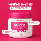 Tonalizante Rosa Pink Mechas Rosas Fácil Super Color YouShine 300g Efeito Natural Super Resultado