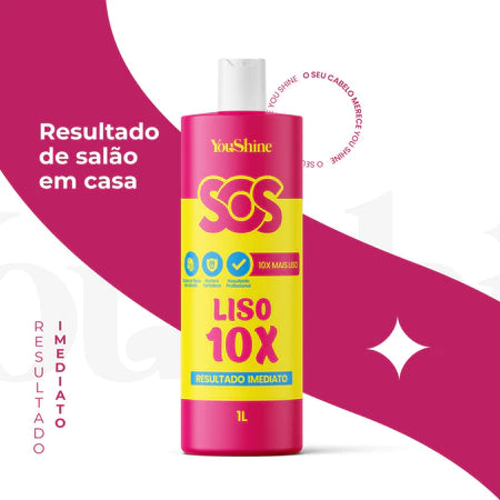 Progressiva Liso 10x SOS YouShine 1L Super Brilho Imediato Escova Resultado Profissional