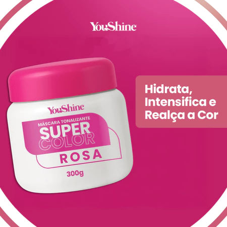 Tonalizante Rosa Pink Mechas Rosas Fácil Super Color YouShine 300g Efeito Natural Super Resultado