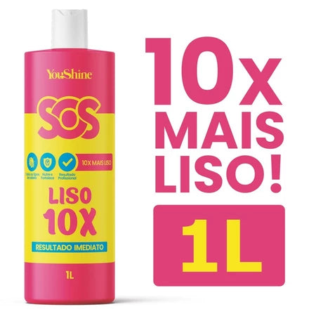 Progressiva Liso 10x SOS YouShine 1L Super Brilho Imediato Escova Resultado Profissional