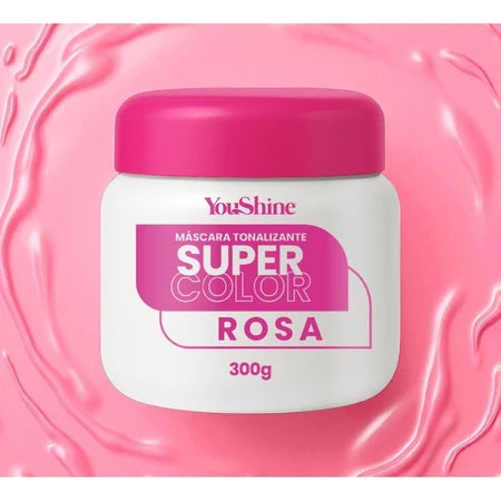 Tonalizante Rosa Pink Mechas Rosas Fácil Super Color YouShine 300g Efeito Natural Super Resultado