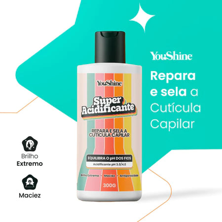 Super Acidificante Controle de pH YouShine 300g Máscara Capilar Cabelos Mais Fortes