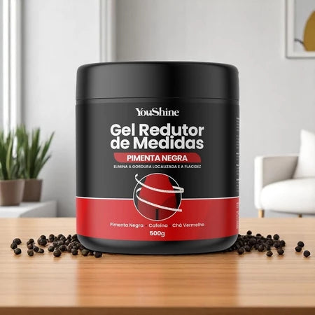 Gel Redutor de Medidas Pimenta Negra YouShine 500g Elimina Gordura Localizada Flacidez e Celulites