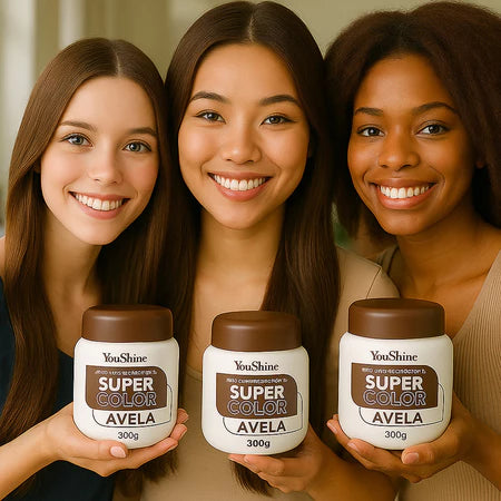 Tonalizante Avelã Chocolate Mecha Fácil Super Color YouShine 300g Efeito Natural Super Resultado