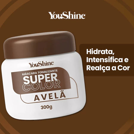 Tonalizante Avelã Chocolate Mecha Fácil Super Color YouShine 300g Efeito Natural Super Resultado