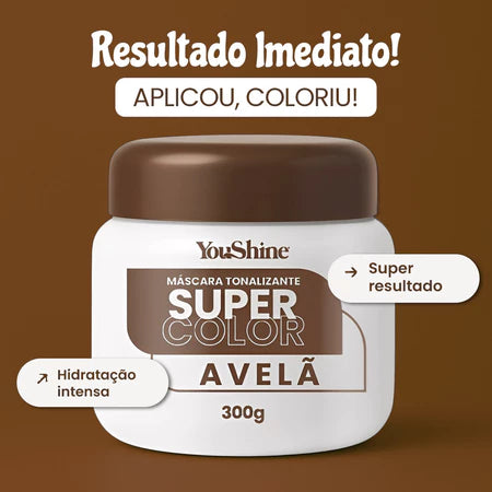 Tonalizante Avelã Chocolate Mecha Fácil Super Color YouShine 300g Efeito Natural Super Resultado