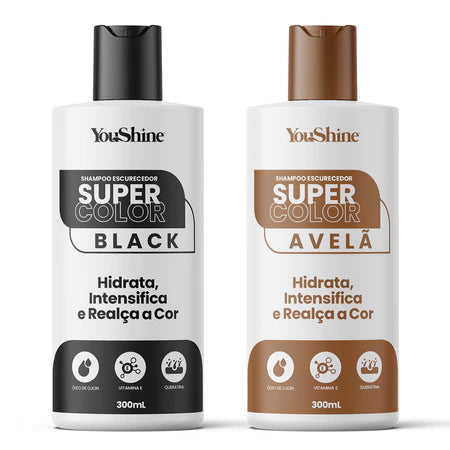 Shampoo Tonalizante Cabelos Brancos Escurecedor Efeito Natural Super Color YouShine 300ml