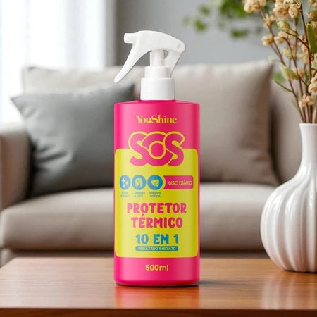 Protetor Termico 10 em 1 Spray SOS YouShine Defrizante Anti Frizz Capilar 500mL