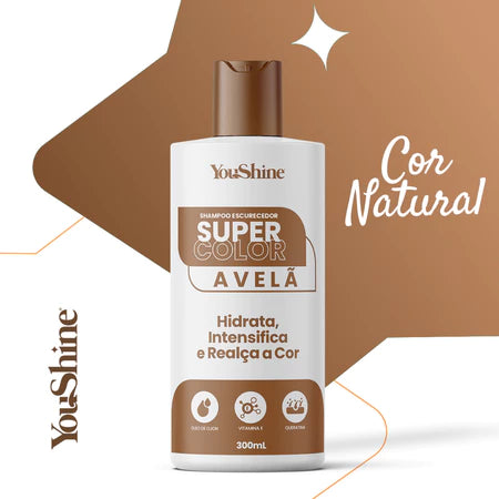 Shampoo Tonalizante Cabelos Brancos Escurecedor Efeito Natural Super Color YouShine 300ml