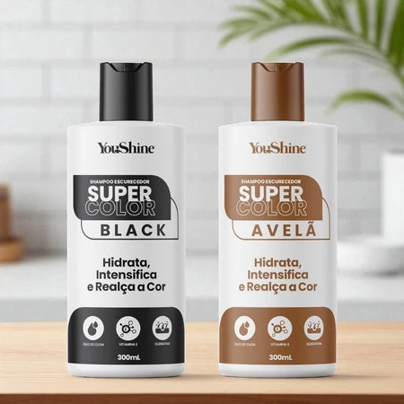 Shampoo Tonalizante Cabelos Brancos Escurecedor Efeito Natural Super Color YouShine 300ml