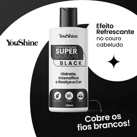 Shampoo Tonalizante Cabelos Brancos Escurecedor Efeito Natural Super Color YouShine 300ml