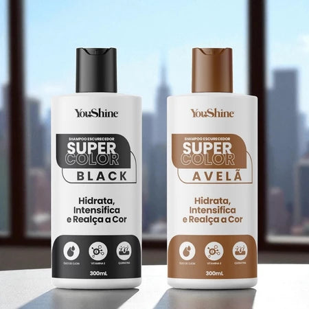 Shampoo Tonalizante Cabelos Brancos Escurecedor Efeito Natural Super Color YouShine 300ml