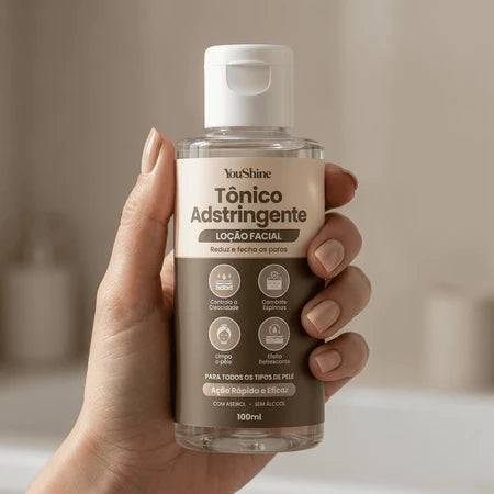 Tônico Adstringente Facial Limpeza de Pele YouShine 100ml Loção Fecha os Poros e Controla Oleosidade