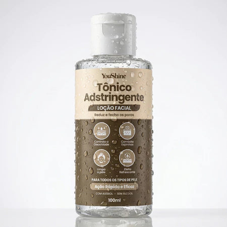 Tônico Adstringente Facial Limpeza de Pele YouShine 100ml Loção Fecha os Poros e Controla Oleosidade