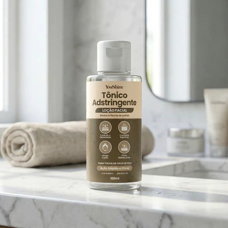 Tônico Adstringente Facial Limpeza de Pele YouShine 100ml Loção Fecha os Poros e Controla Oleosidade